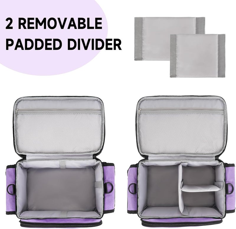 LEFORZ Large Sewing Supplies Organizer,Double-Layer Sewing Accessories Storage and Organizer Case Bag,Protable Travel Sewing Box Sewing Basket for Sewing Tools,Purple(Bag Only) - Image 4